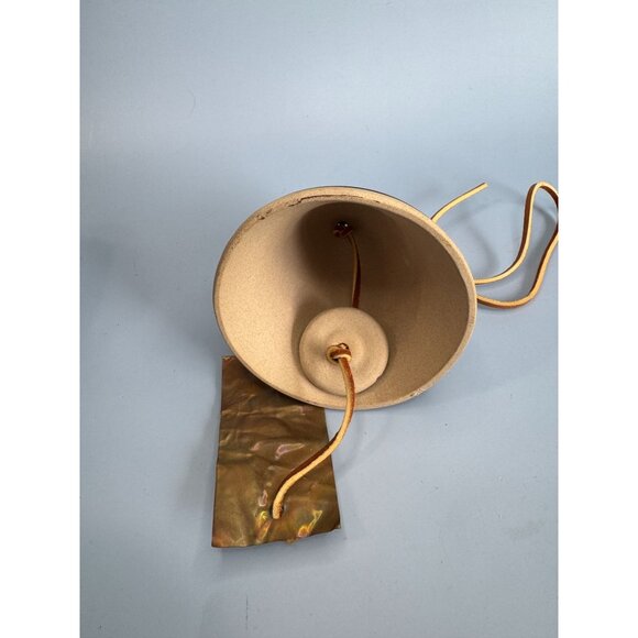 Native American Southwestern Pottery Bell With Leather Cord & Metal Clapper - Picture 2 of 9
